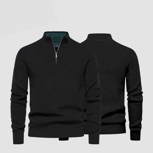 Men's Zip Neck Sweater (Clearance) Ralph Lauren Elorien Black S 