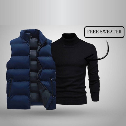 Vest + Exclusive Free Sweater (CLEARANCE) Ralph Lauren Elorien Blue Black M